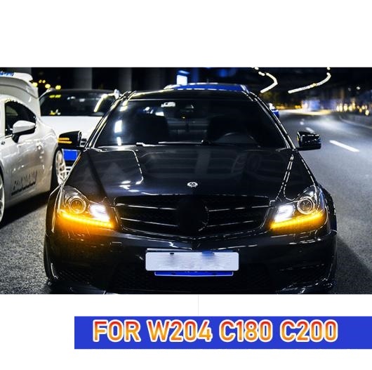 ベンツ　W204用　ヘッドライト（ブラック・LED) ヘッドライト 08-11ベンツW204 Cクラス黒プロジェクターヘッド