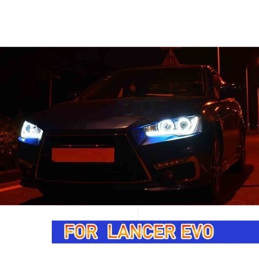 ヘッド ランプ 適用: 三菱 ランサー LED ヘッドライト 2009-2016 ヘッドライト ランサー EX DRL ウインカー ハイ ビーム エンジェル アイ プロジェクター バルブなし AL-OO-8246 AL_3