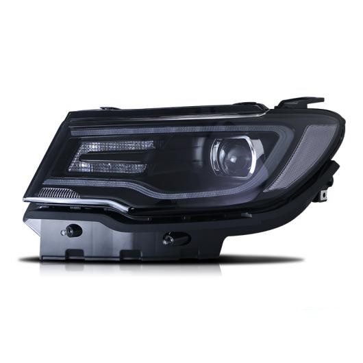 ヘッドライト 適用: ジープ/JEEP コンパス ヘッドライト 2017 2018 2019 コンパス ヘッド ランプ ダブル レンズ バイキセノン HID ハイ ロー ビーム バルブなし〜6000K AL-OO-8339 AL_2