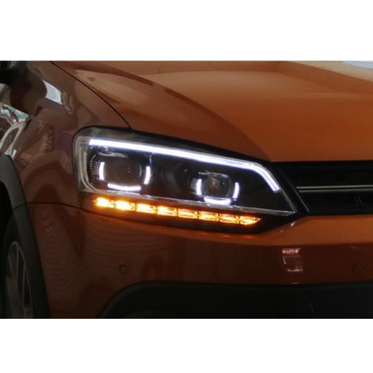 適用: ポロ ヘッドライト 2010-2018 ヴェント LED ヘッドライト LED DRL HID ヘッド ランプ エンジェル アイ バイキセノン HID 4300K ロー ビーム〜HID 8000K ロー ビーム AL-OO-8365 AL