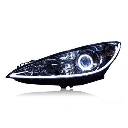 LED ヘッドライト 適用: プジョー/PEUGEOT 408 LED ヘッドライト プジョー/PEUGEOT ヘッド ランプ エンジェル アイ LED フロント ライト バイキセノン レンズ 4300K〜6000K AL-OO-8414 AL