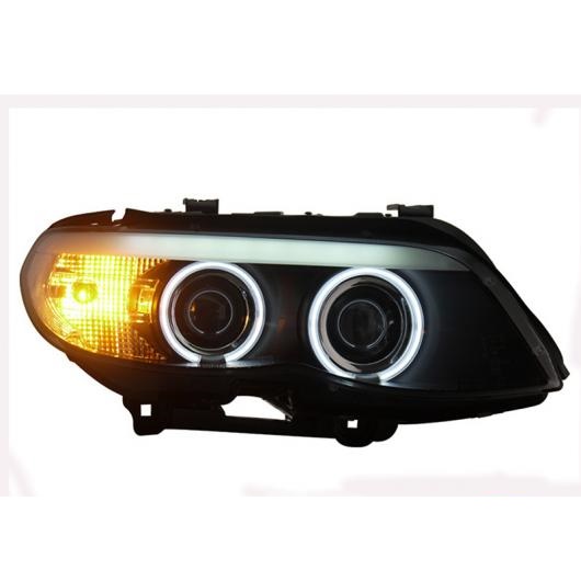 2ピース ヘッドライト 適用: BMW X5 E53 ヘッドライト 2004-2006 X5 LED ヘッドライト エンジェルアイ キセノン HID キット LED デイタイム ランニング ライト ロー ビームバルブなし AL-OO-8419 AL