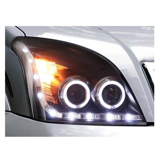 適用: トヨタ 2003-2009 プラド LED ヘッドライト LED DRL HID ヘッド ランプ エンジェル アイ バイキセノン ダブル ビーム ヘッドライト アクセサリー ロー ビームバルブなし AL-OO-8477 AL