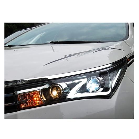 ヘッド ランプ 適用: トヨタ カローラ ヘッドライト 2014-2017 LED ヘッドライト バイキセノン LED DRL ヘッドライト アセンブリ ハロゲン ヘッドライト AL-OO-8516 AL