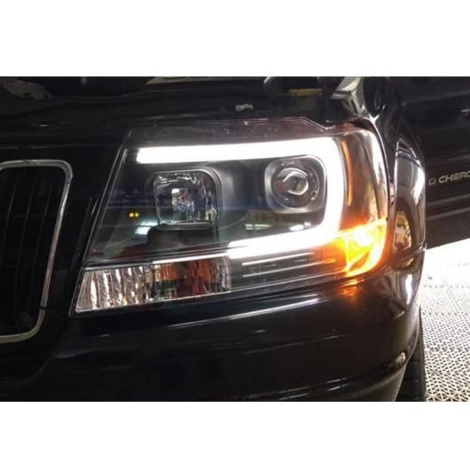 ヘッド ランプ ケース 適用: ジープ/JEEP グランド チェロキー/CHEROKEE LED ヘッドライト 1999-2004 LED ヘッドライト H7 D2H HID エンジェル アイ バイキセノン BE バルブなし AL-OO-8538 AL_3