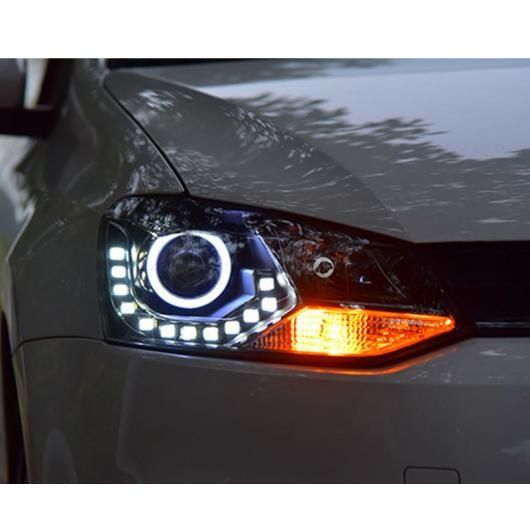ヘッド ランプ 適用: VW ポロ LED ヘッドライト 2010-2016 ポロ GTI ヘッドライト エンジェルアイ LED DRL バイキセノン レンズ HID フロント ライト 4300K〜8000K AL-OO-8629 AL