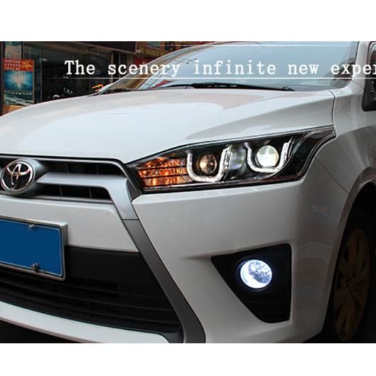 ヘッド ランプ 適用: トヨタ ヤリス ヴィッツ LED ヘッドライト 2014-2016 ダブル U LED HID キット バイキセノン レンズ ロー ビーム 4300K〜8000K AL-OO-8756 AL