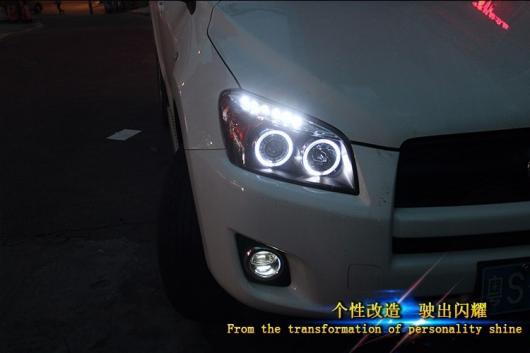 ヘッド ランプ 適用: トヨタ RAV4 ヘッドライト 2009-2013 RAV 4 LED エンジェル アイ DRL Q5 バイキセノン レンズ H7 キセノン フロント ライト 4300K〜8000K AL-OO-8881 AL