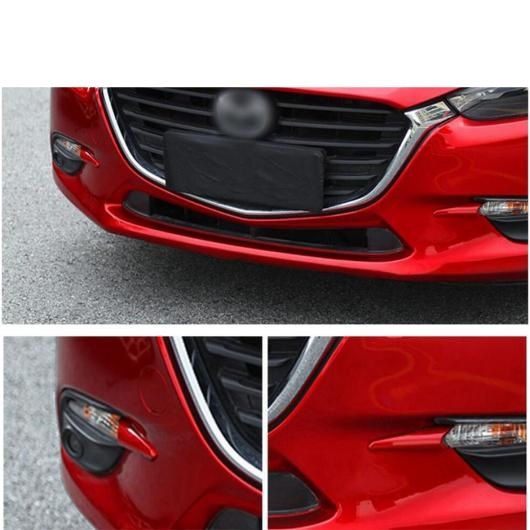 フロント バンパー フォグライト ランプ アイリッド アイブロー カバー トリム 適用: MAZDA3 2017 2018 レッド・カーボン調 AL-OO-8967 AL_2