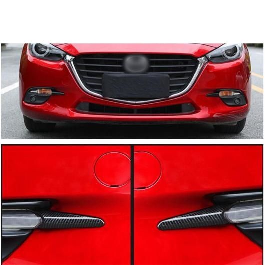 フロント バンパー フォグライト ランプ アイリッド アイブロー カバー トリム 適用: MAZDA3 2017 2018 レッド・カーボン調 AL-OO-8967 AL_4