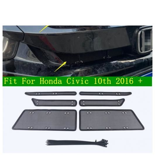 フロント グリル 防虫 ネット メッシュ 装飾 保護 カバー トリム オート スタイリング 適用: ホンダ シビック 10世代 2016-2021 AL-OO-8982 AL