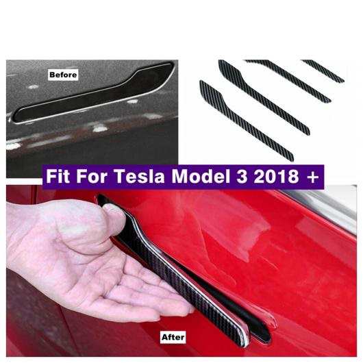 アウトサイド ドア プル ドアノブ ハンドル キャップ カバー トリム 適用: テスラ/TESLA モデル 3 2018-2021 カーボン調 アクセサリー AL-OO-9169 ALの通販は