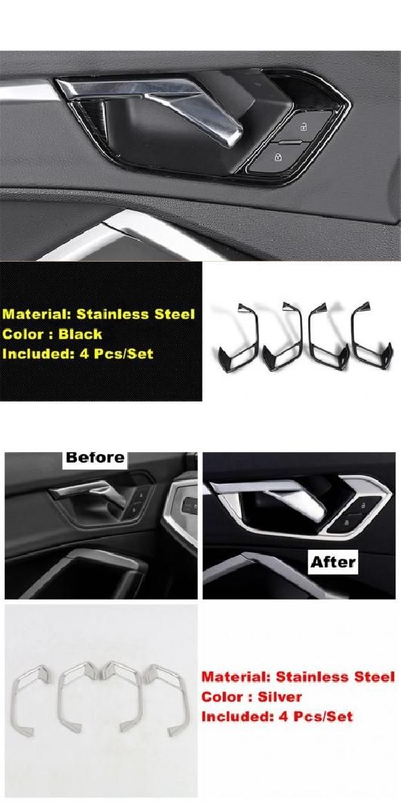 インテリア ドア ハンドル キャッチ カバー インナー ボウル トリム フレーム 装飾 ストライプ 適用: アウディ/AUDI Q3 ブラック・シルバー AL-OO-9323 ALの通販は