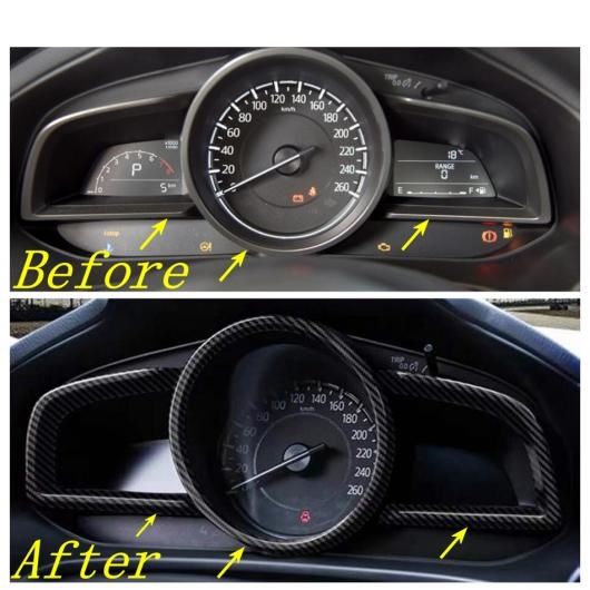 フロント ダッシュボード フレーム 装飾 カバー トリム ABS レッド/カーボン調 インテリア キット 適用: MAZDA3 ハッチバック セダン 2014-2018 レッド スタイル・カーボン調 AL-OO-9502 AL_3