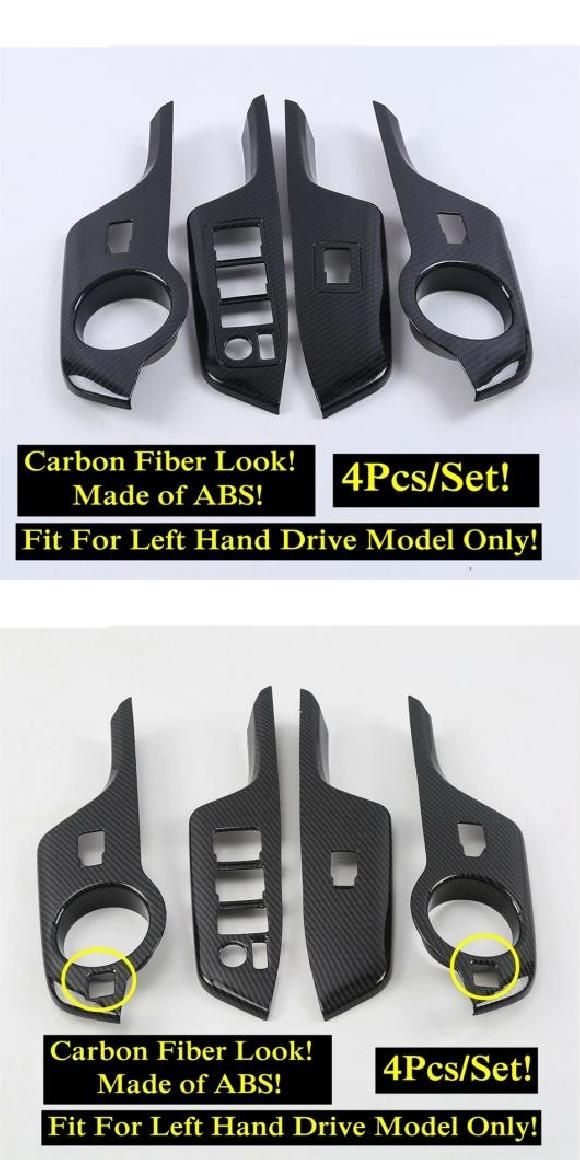 ABS インテリア ドア ウインドウ リフト スイッチ ボタン カバー トリム カーボン調/マット アクセサリー 適用: トヨタ C-HR CHR 2016-2022 モデル C・モデル D AL-OO-9602 AL
