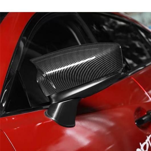 プラスチック アクセサリー バックミラー ミラー 保護 カバー キット トリム 適用: MAZDA3 2017 2018 ブラック/カーボンファイバー スタイル エクステリア タイプB AL-OO-9652 AL_3