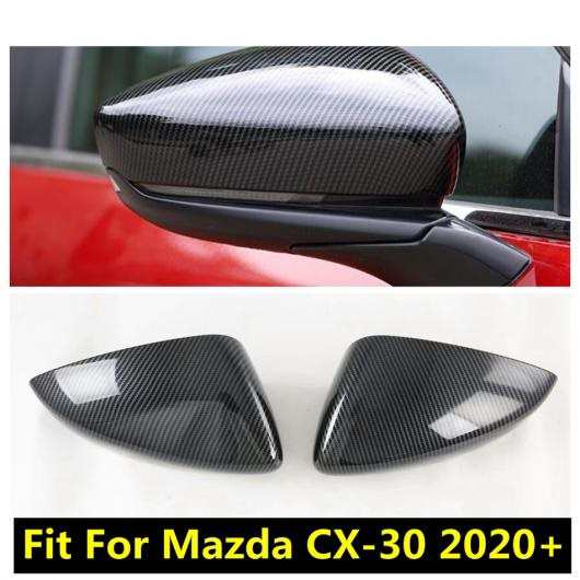 適用: マツダ CX30 CX-30 2020 2021 2022 バックミラー ミラー サイド ウイング キャップ 装飾 カバー トリム  カーボンファイバー エクス｜au PAY マーケット