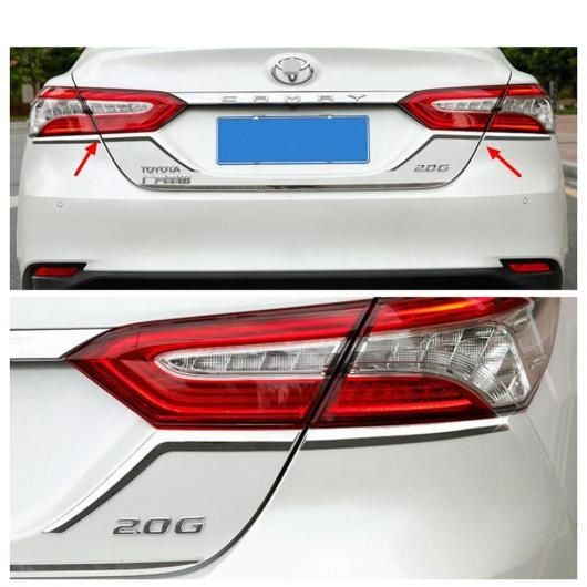 適用: トヨタ カムリ 2018-2022 リア テールライト ランプ テールライト アイブロー アイリッド ストリップ カバー トリム ABS クローム/カーボンファイバー アクセサリー カーボン調 AL-OO-9772 AL_3