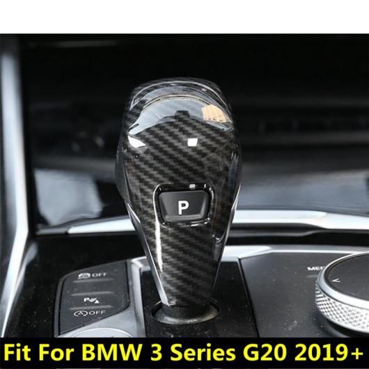 AL 適用: BMW 3シリーズ G20 2019-2021 センター コンソール ギア シフト ハンドル ヘッド ノブ カバー トリム ABS カーボンファイバー AL-PP-0044