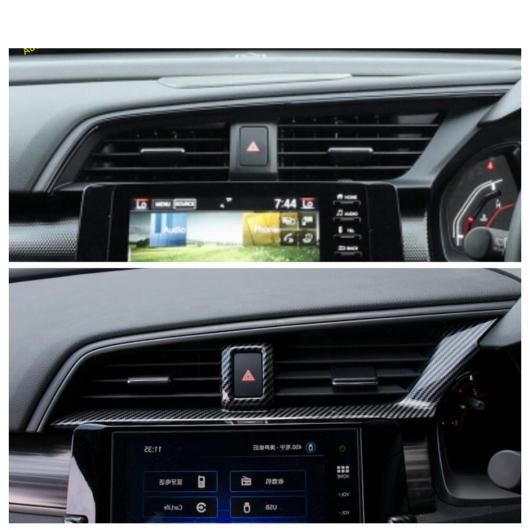 エア AC 吹き出し口 リフト ボタン セントラル コントロール ストリップ カバー トリム 適用: ホンダ シビック 10世代 FC FK 2016-2020 ABS カーボンファイバー インテリア タイプD AL-PP-0116 AL_3