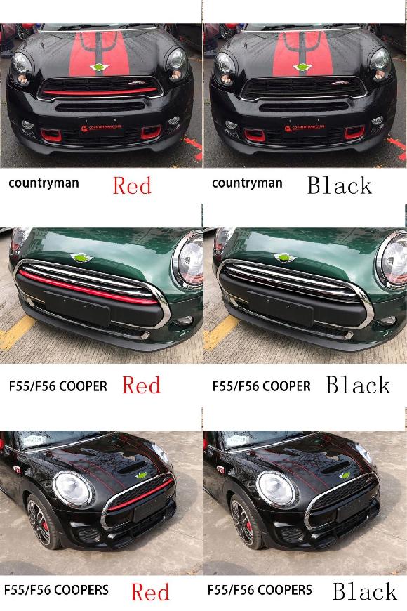 適用: F55 F56 クーパー カントリーマン 2014-2021 フロント グリル グリル ストリップ 装飾 カバー トリム アクセサリー カントリーマン レッド〜F55F56 クーパー ブラック AL-PP-0140 ALの通販は 48,113円
