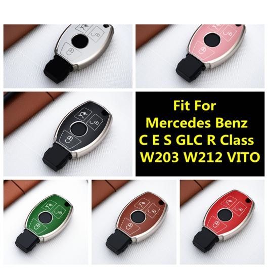 TPU キーケース カバー シェル チェーン 装飾 保護 適用: メルセデス・ベンツ C E S GLC R クラス W203 W212 ヴィト アクセサリー インテリア ブラック〜ブラウン AL-PP-0559 AL