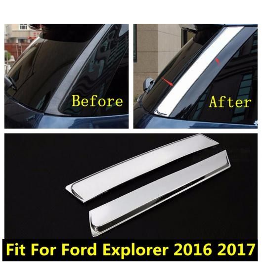 ABS クローム アクセサリー 適用: フォード/FORD エクスプローラー 2016 2017 リア テール ウインドウ インテリア ストライプ モールディング カバー キット トリム 2ピース エクステリア AL-PP-0603 AL