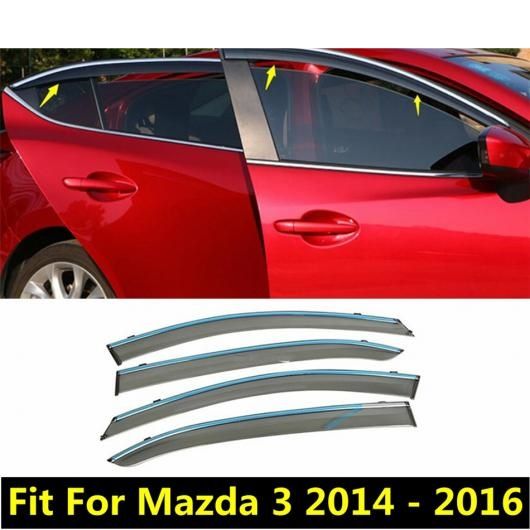 ウインドウ バイザー 日よけ サニー レイン プロテクター バイザー ガード カバー アクセサリー 適用: MAZDA3 アクセラ ハッチバック セダン 2014 2015 2016 AL-PP-0667 AL