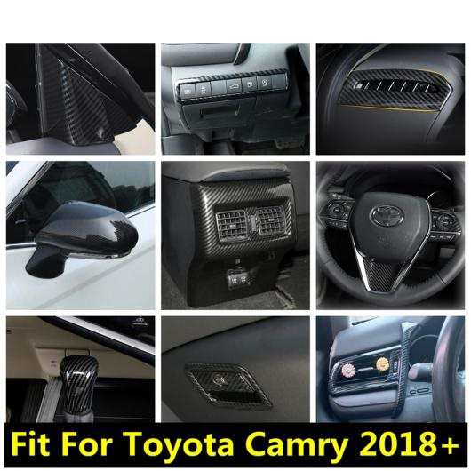 AL カーボン調 アクセサリー 適用: トヨタ カムリ 2018-2022 フロント ヘッド ライト ランプ ボタン/バックミラー ミラー/AC エア カバーの通販は 9,470円