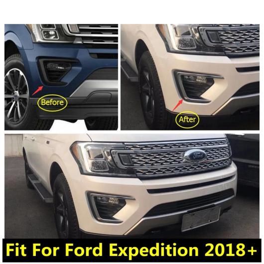 アクセサリー 適用: フォード/FORD エクスペディション 2018 2019 ブライト スタイル フロント フォグライト フォグライト ランプ モールディング カバー キット トリム 2ピース/セット AL-PP-0728 AL