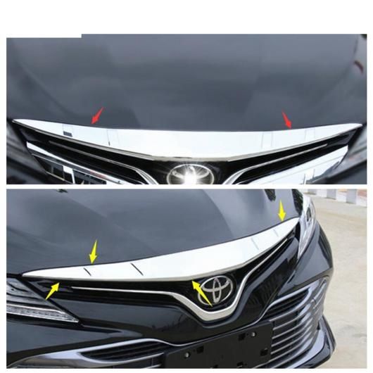 ABSクロームフロントフェイスグリルグリルエンジンパネルストリップデコレーションカバートリムアクセサリートヨタカムリXV702018-2022に適合 ABS Chr ABS クローム フロント フェイス グリル グリル エンジン パネル