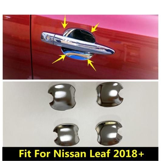 アクセサリー 適用: 日産 リーフ 2018-2022 ABS クローム ドア プル ドアノブ ハンドル ボウル フレーム カバー キット トリム エクステリア 4ピース/セット AL-PP-0756 AL