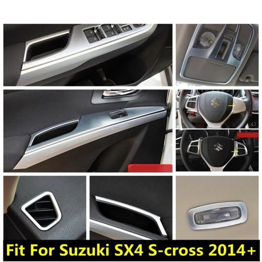 AL マット/カーボン調 アクセサリー 適用: スズキ SX4 S-クロス 2014-2021 ウインドウ リフト ボタン ステアリング ホイール ギア パネル カバー AL-PP-0797