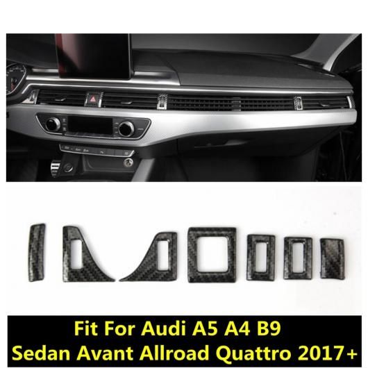 カーボンファイバー アクセサリー 適用: アウディ/AUDI A5 A4 B9 セダン アバント オールロード クアトロ 2017-2020 エア コンディション AC 吹き出し口 フレーム カバー トリム AL-PP-0895 AL