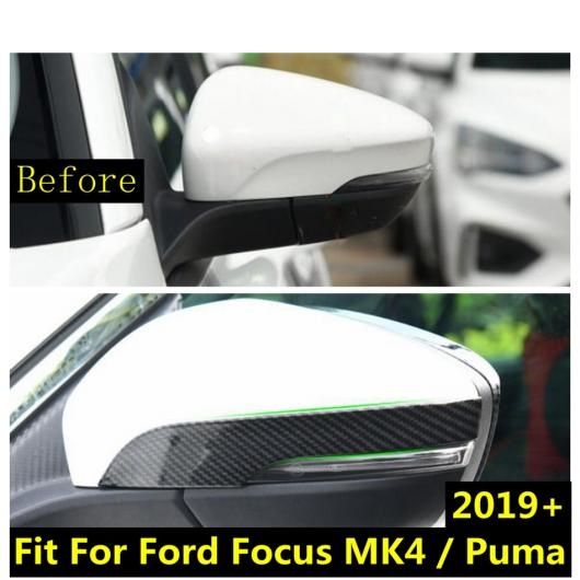 バックミラー ミラー ストリップ カバー キット トリム ABS クローム/カーボン調 アクセサリー 適用: フォード/FORD フォーカス MK4/プーマ 2019-2022 AL-PP-1073 AL