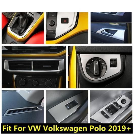 AL ステンレス スチール アクセサリー 適用: VW フォルクスワーゲン/VOLKSWAGEN ポロ 2019-2022 エア AC ウインドウ リフト ヘッド ライト ボタン AL-PP-1141