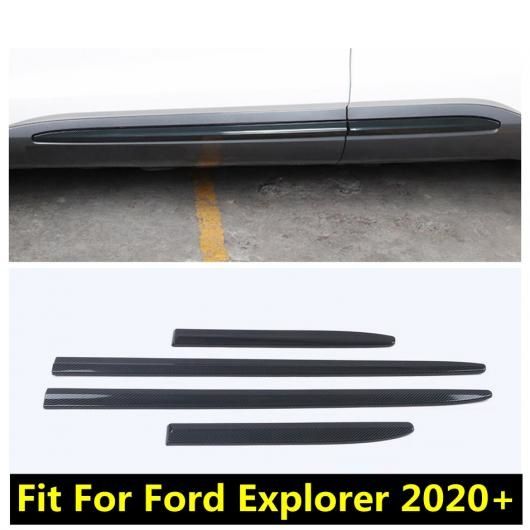 サイド ドア ボディ モールディング ストリップ 装飾 保護 カバー トリム 適用: フォード/FORD エクスプローラー 2020-2022 カーボンファイバー エクステリア アクセサリー AL-PP-1225 AL
