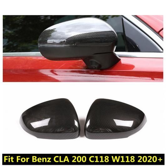 ABS カーボンファイバー アクセサリー 適用: メルセデス・ベンツ CLA 200 C118 W118 2020-2022 バックミラー ミラー キャップ 装飾 フレーム カバー トリム AL-PP-1272 AL