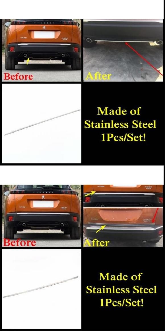 リア バンパー ドア トランク テールゲート ボトム メンバー ストリップ カバー キット トリム ステンレス スチール アクセサリー エクステリア 適用: プジョー/PEUGEOT 2008 タイプA・タイプC AL-PP-1298 AL