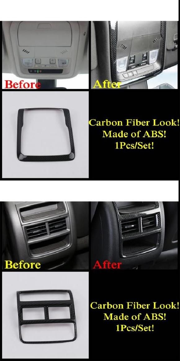 カーボンファイバー アクセサリー 適用: キャデラック/CADILLAC XT5 2017-2021 シフト ギア パネル ウインドウ リフト ボタン ルーフ リード ランプ ライト カバー キット トリム タイプB・タイプE AL-PP-1307 AL