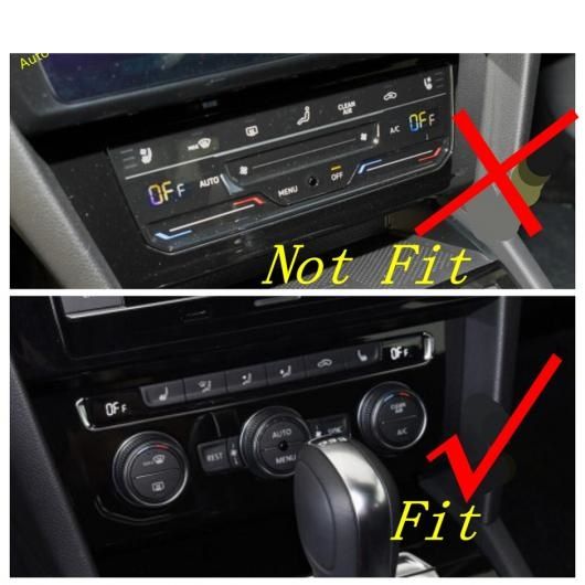 センター コントロール エアコン AC スイッチ ノブ カバー トリム ブラック/シルバー/カーボン調 適用: フォルクスワーゲン/VOLKSWAGEN アルテオン 2018-2020 ブラック・シルバー AL-PP-1320 AL_2