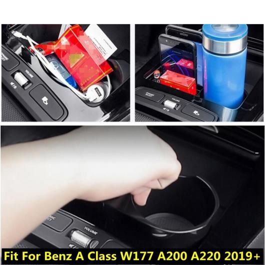アクセサリー 適用: メルセデス・ベンツ A クラス W177 A200 A220 2019-2022 カップホルダー コンテナ ストレージ 多機能 ボックス カバー キット AL-PP-1346 AL