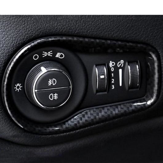 カーボン調 アクセサリー 適用: ジープ/JEEP レネゲード 2015-2020 ヘッド ランプ ボタン/ダッシュボード インストルメント パネル カバー キット トリム タイプC AL-PP-1410 AL_2