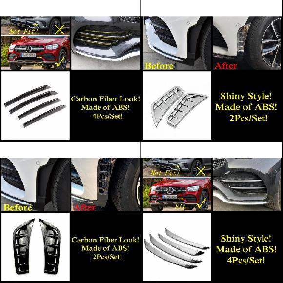 フロント バンパー フォグライト ランプ アイリッド アイブロー ストリップ/吸気口 吹き出し口 カバー トリム アクセサリー 適用: メルセデス・ベンツ GLC クーペ 2020 2021 タイプA〜タイプD AL-PP-1538 ALの通販は 9,905円