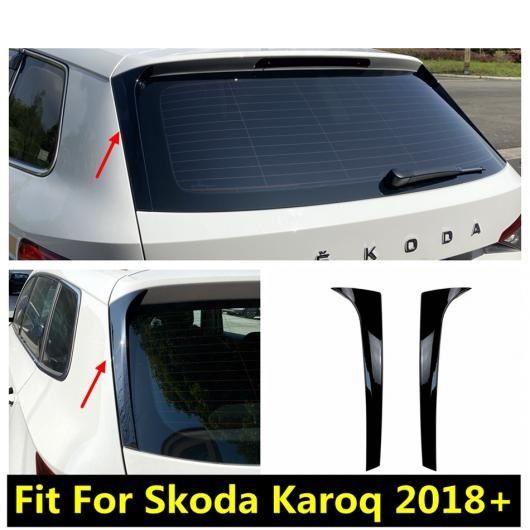 ABS ブラック リア ウインドウ スポイラー 装飾 ストライプ カバー トリム 適用: シュコダ カロック 2018-2022 アクセサリー エクステリア キット AL-PP-1540 AL