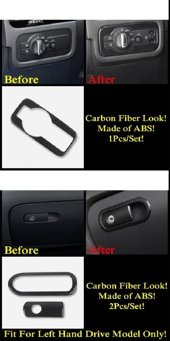 ABS カーボンファイバー アクセサリー 適用: VW フォルクスワーゲン/VOLKSWAGEN トゥアレグ 2011-2018 ドリンクホルダー エア AC 吹き出し口 ヘッド ライト ウインドウ リフト タイプB・タイプF AL-PP-1716 AL