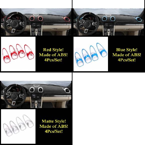 セントラル コンソール ダッシュボード エア AC 吹き出し口 カバー キット トリム インテリア アクセサリー 適用: ポルシェ/PORSCHE 718 レッド スタイル〜マット スタイル AL-PP-1844 AL