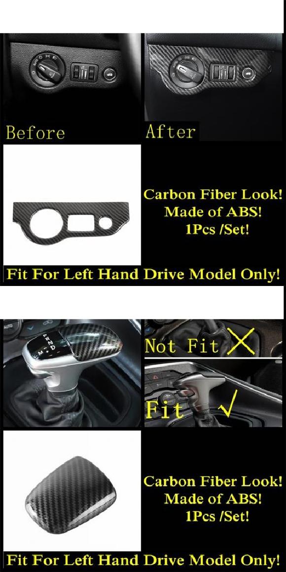 ギア パネル ヘッド ライト エア AC 吹き出し口 ハンドル ウインドウ リフト カバー トリム カーボンファイバー アクセサリー インテリア 適用: ダッジ/DODGE チャレンジャー タイプG・タイプI AL-PP-1908 AL