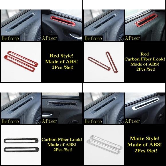 適用: ダッジ チャージャー 2015-2021 サイド ドア/ダッシュボード エア AC 吹き出し口 カバー トリム カーボンファイバー/レッド アクセサリー インテリア タイプA〜タイプD AL-PP-1929 AL