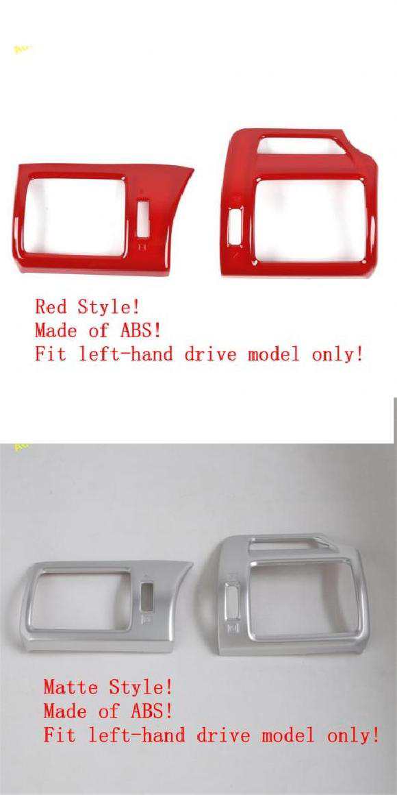 フロント エアコン AC 吹き出し口 装飾 カバー トリム 適用: トヨタ フォーランナー 2010-2019 ABS カーボンファイバー/ レッド・シルバー AL-PP-2044 ALの通販は